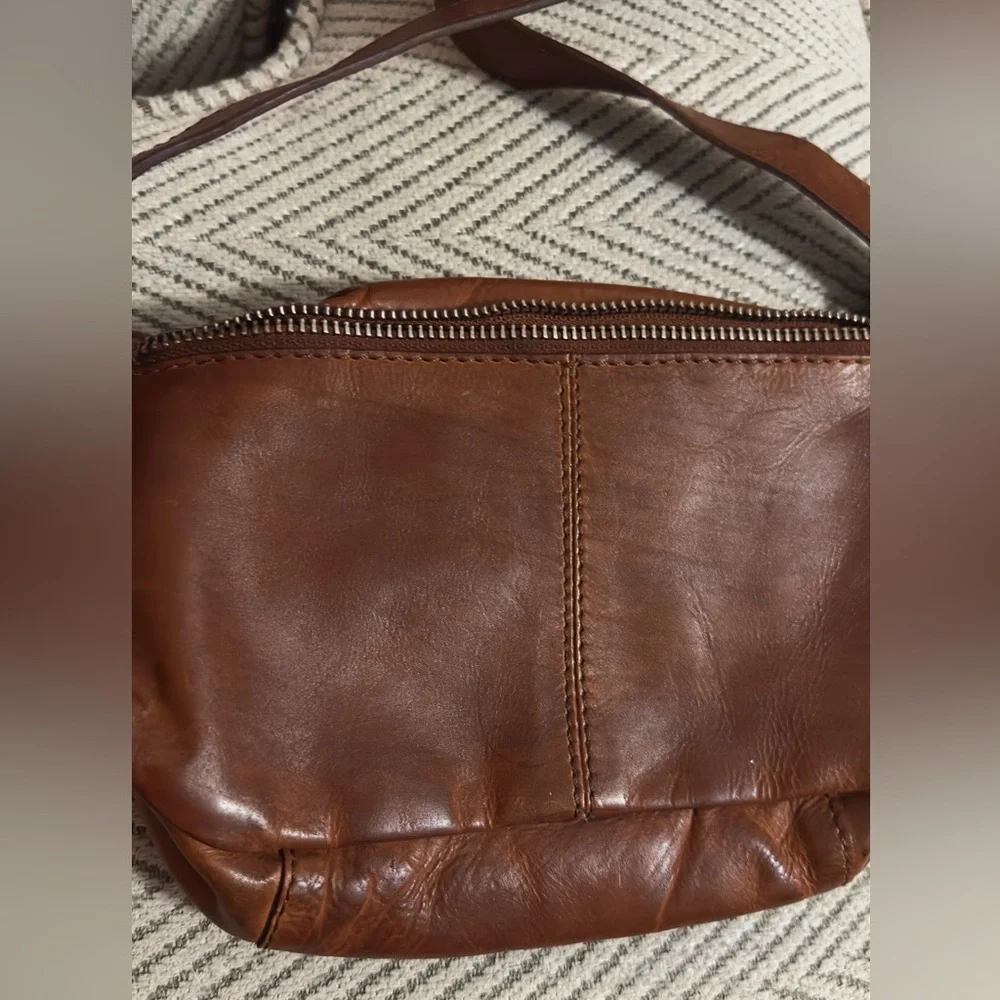 Anthropologie Vilenca Holland Cognac Woven Leather Nur Belt Bag Boho